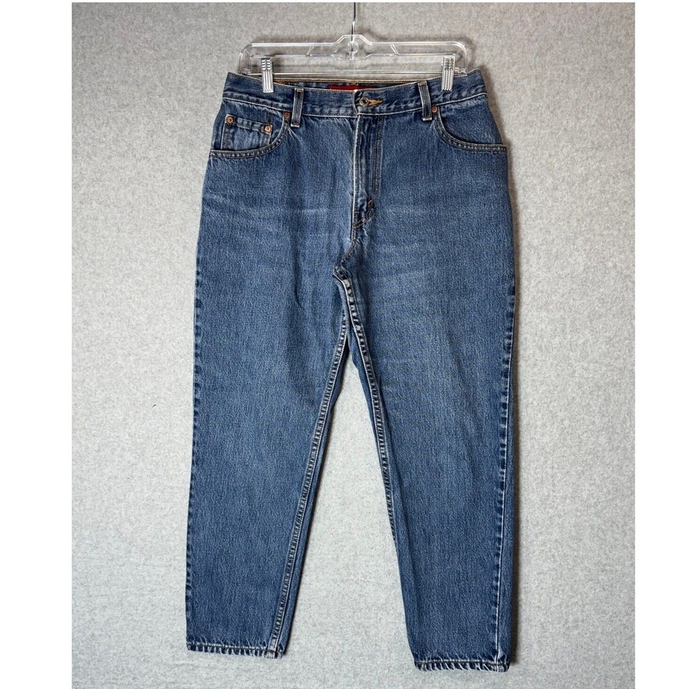 Levi's 550 Jeans Women's 12S Blue Denim 100% Cotton Tapered Leg Pockets Zip Fly